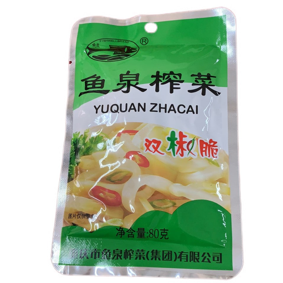 鱼泉榨菜双椒脆 80g - PRESERVED MUSTARD YQ CHILI 80g