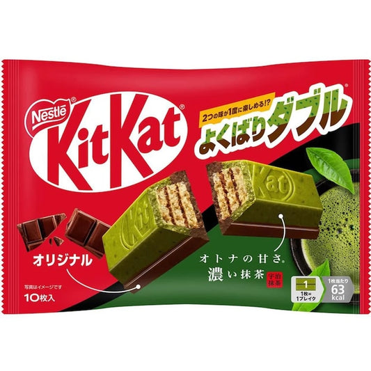 NESTLE雀巢 KITKAT 浓厚抹茶和原味 双重巧克力10枚/ 袋