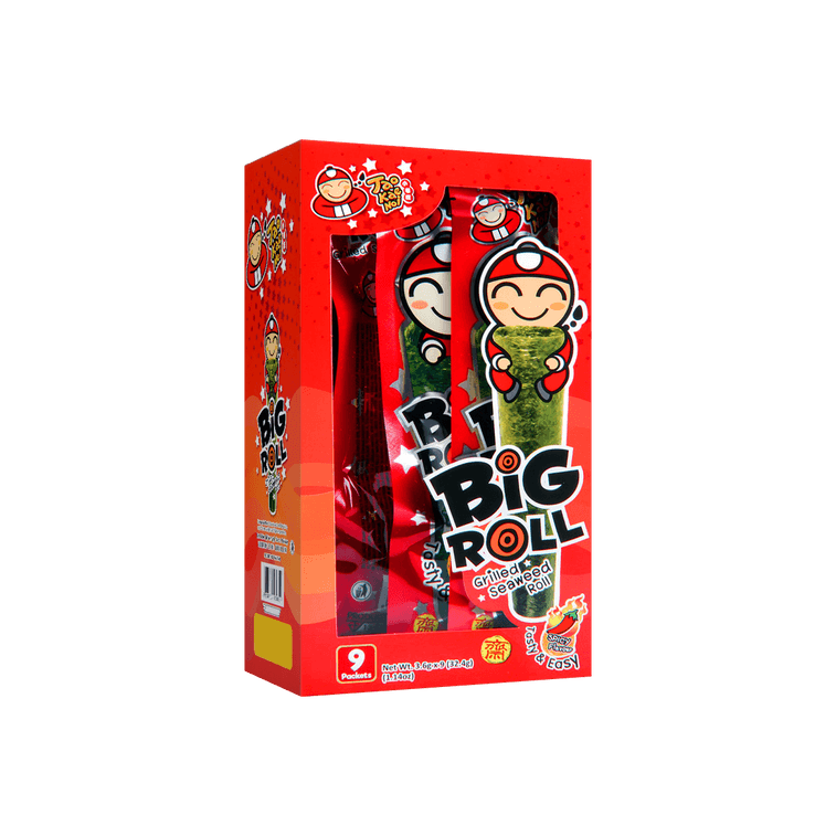 TAO KAE NOI Big Roll Grilled Seaweed Roll Spicy Flavor, 9 Pieces - 泰國小老闆BIG ROLL經典紫菜捲香辣味9條入