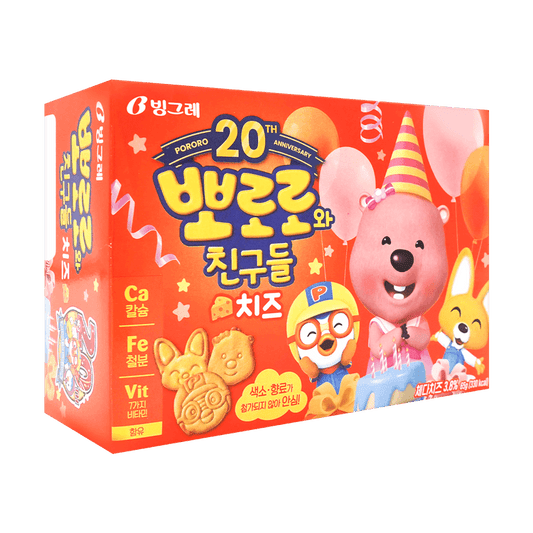 Binggrae Pororo & Friends Cheddar Cheese Crackers 2.3oz(65g) - 韩国饼干