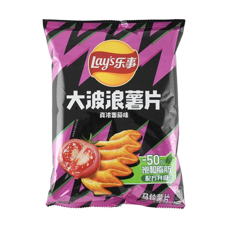 Lay's Potato Chips Tomato Flavor - 大陆版LAY'S乐事 大波浪薯片 真浓番茄味 袋装 70g