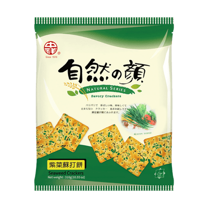 Seaweed Soda Crackers, 10.93oz - 台灣中祥自然の顏紫菜蘇打餅乾量販包280g