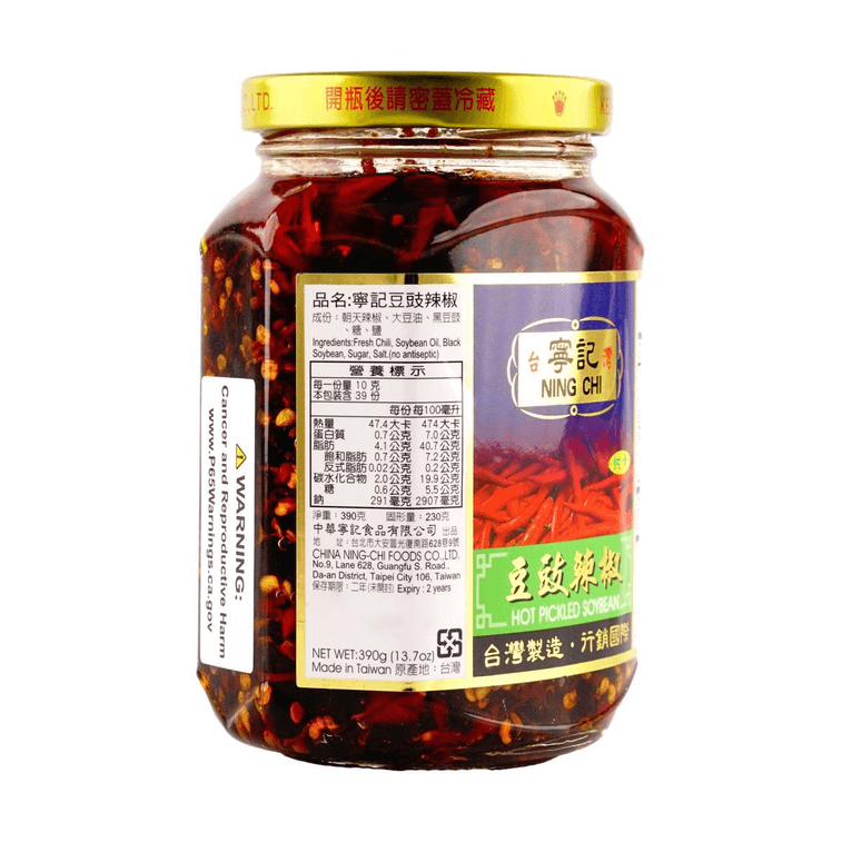 台湾宁记 豆豉辣椒 调味辣酱 390g - NING CHI Fermented Black Bean Chili, 13.7 oz