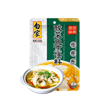 BAIJIA Sc Seasoning Pkl-Cabbage-Fish 200g - 白家陈记 酸菜鱼调料 200g