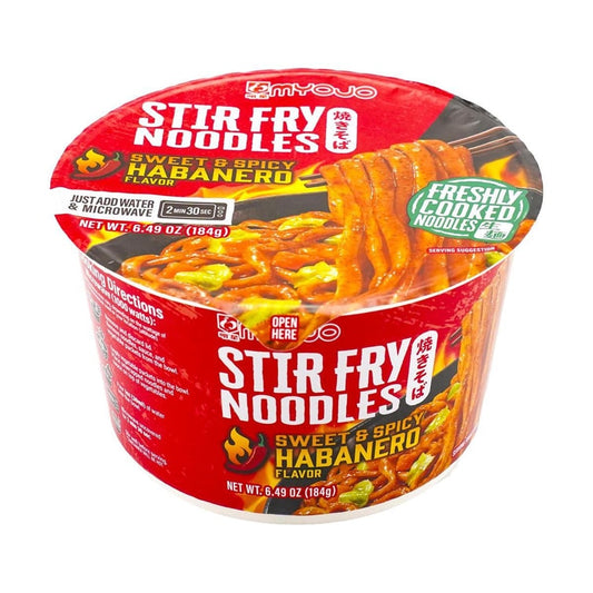 MYOJO Bowl Stir Fry Ramen Sweet&Spicy 6.49 oz - 日本 明星 甜辣酱汁炒面 碗装 184g