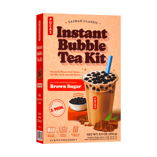 *POCAS* INSTANT BUBBLE TEA DIY KIT/ BROWN SUGAR 3PK - 黑糖速溶珍珠奶茶 3份装 255g