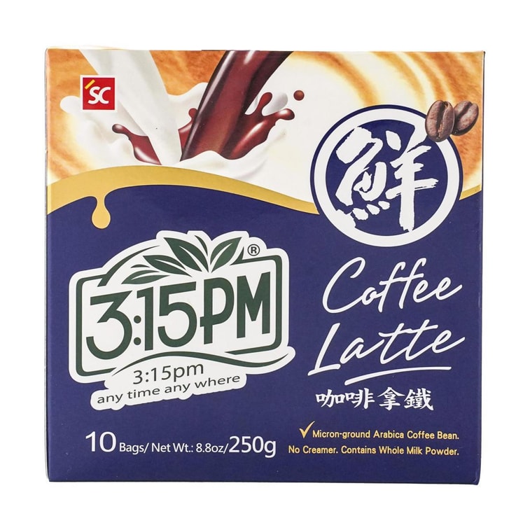 3:15PM Milk Tea 10Bags - 台湾三点一刻 咖啡拿铁 10包入 250g