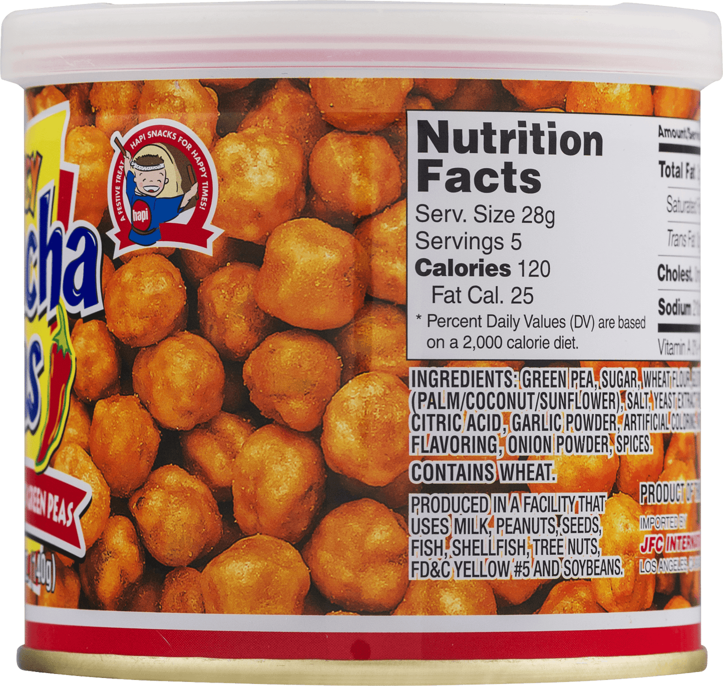 Hapi Snacks Spicy Sriracha Peas, 4.9 oz