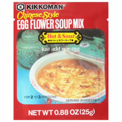 Kikkoman® Chinese Style Hot & Sour Egg Flower Soup Mix - 日本万字 中式酸辣蛋花汤料 0.88oz/25g