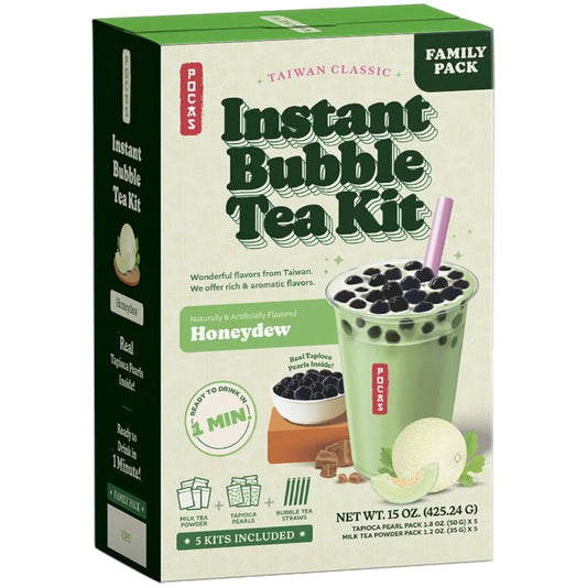 *POCAS* INSTANT BUBBLE TEA DIY KIT/ HONEYDEW 3PK - 蜜瓜速溶珍珠奶茶 3份装 255g