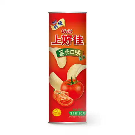 OISHI Potato Chips, Tomato Flavor, Canned 3.0 oz - 上好佳 薯片 番茄味 罐装 85g