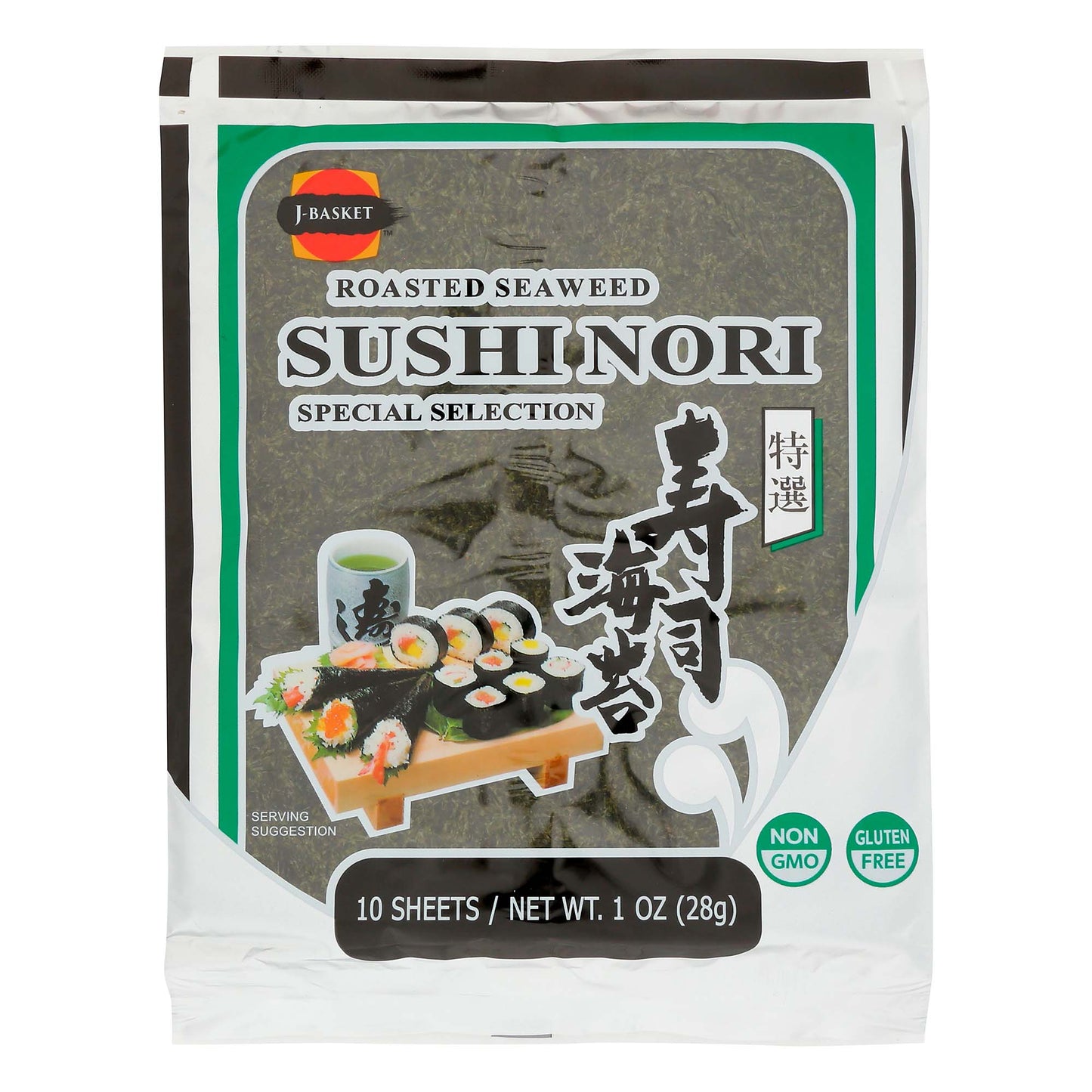 J-BASKET YAKI SUSHI NORI TOKU SILVER - JB日式寿司海苔 10sheets 1oz/28g