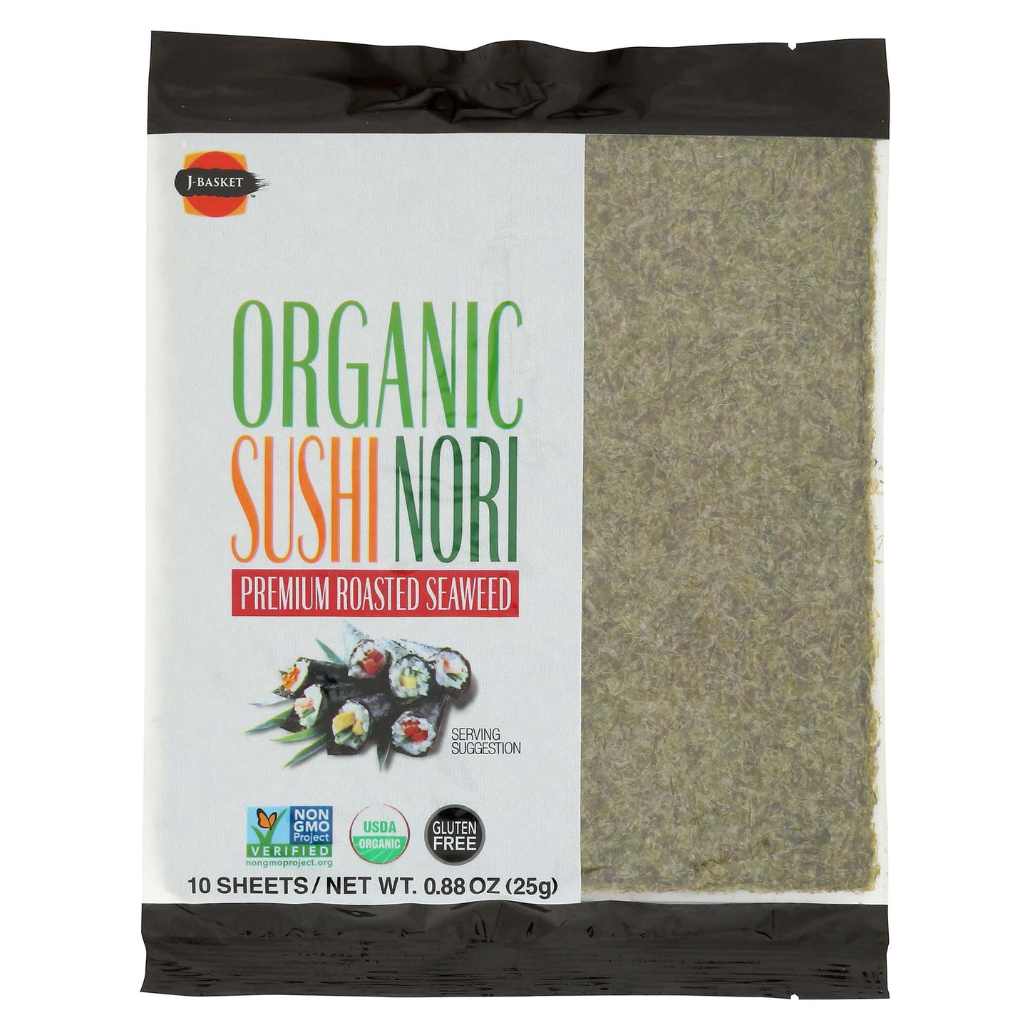 J-BASKET ORGANIC PREMIUM SUSHI NORI FULL - JB日式有机寿司海苔 10sheets 1oz/28g