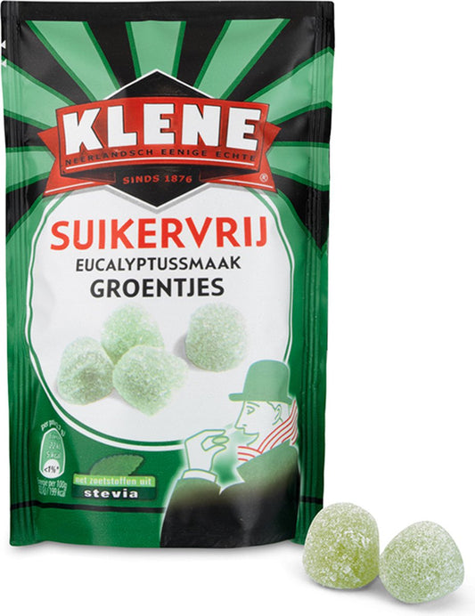 Klene Groentjes - eucalyptussmaak - suikervrij - Klene荷兰甘草糖 90g