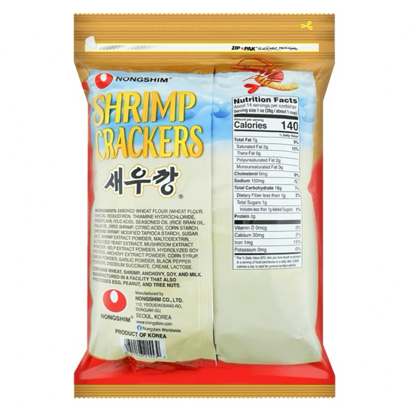 Nongshim Shrimp Crackers Jumbo Size 400 g