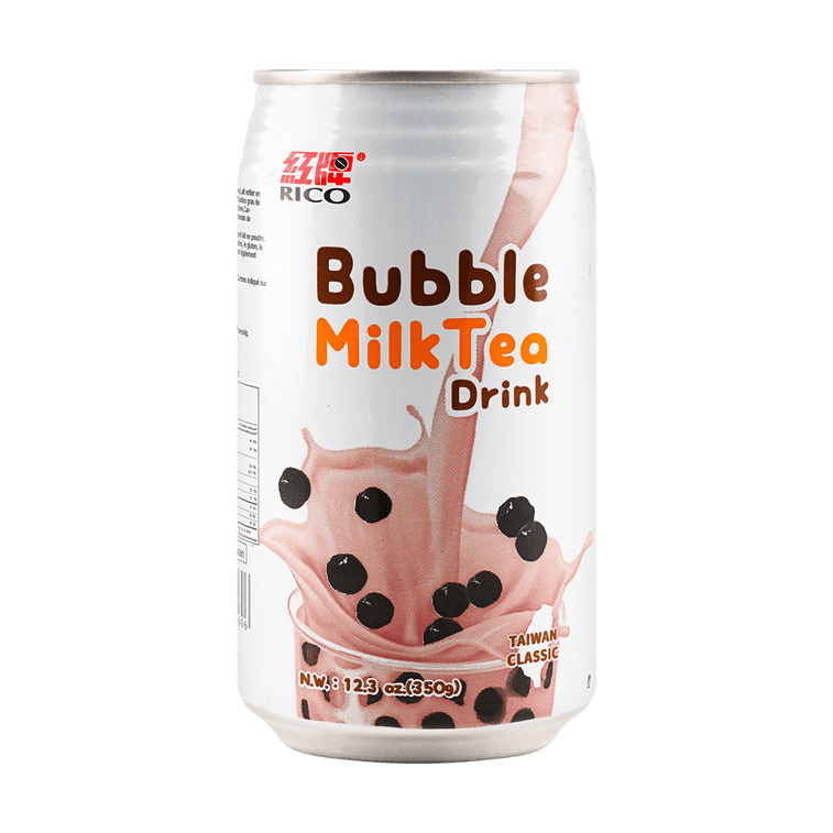 RICO Bubble Milk Tea Drink 12.3oz - 台灣RICO紅牌珍珠奶茶原味350ml