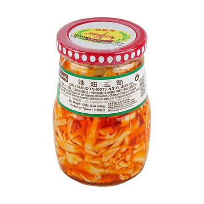 蜻蜓牌辣油玉筍340g - DRAGONFLY BRAND Chili Bamboo Shoots In Soybean Oil 12oz