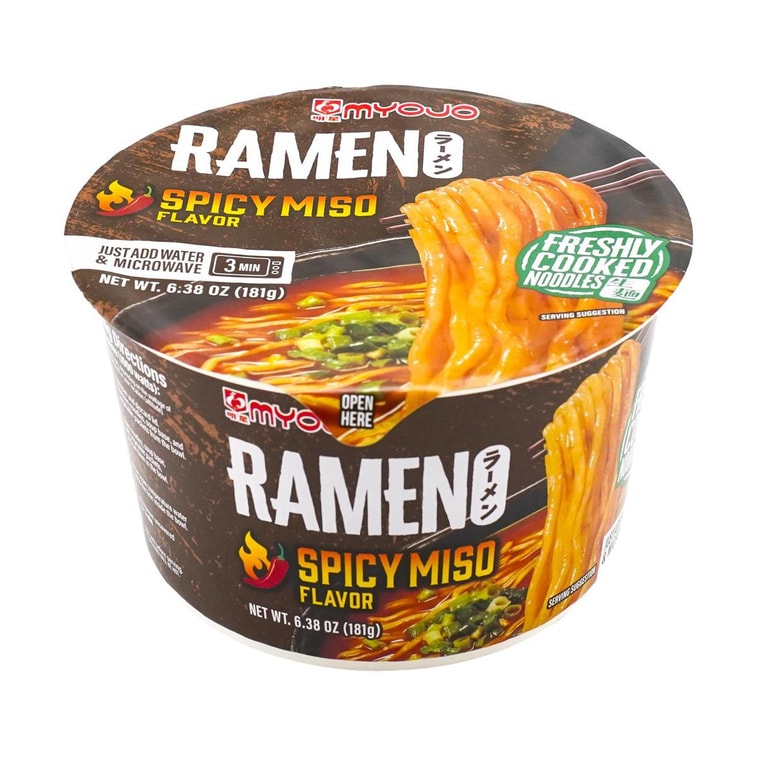 MYOJO Bowl Stir Fry Ramen Spicy Miso 6.49 oz - 日本 明星  辣味噌拉面 碗装 184g