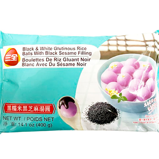 三全黑糯米黑芝麻湯圓400公克- SQ RICE BALLS W/ BLACK SESAME FILLING