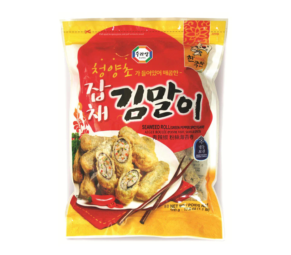 [Surasang] Korean Seaweed &amp; Noodle Roll Spicy / 수라상청양초잡채김말이(1.1lb) - 韓國青椒粉絲海苔卷