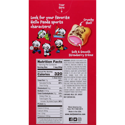 Hello Panda Cookies, Strawberry, Bite Size 2.1 oz - 明治Hello Panda 熊貓餅乾草莓味