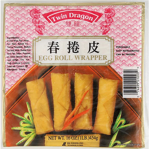 Twin Dragon Egg Roll Wrapper 雙龍春捲皮16oz