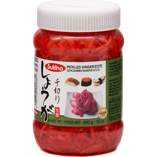 SUKINA PICKLED GINGER CUT 12 OZ - 甘酢薑絲