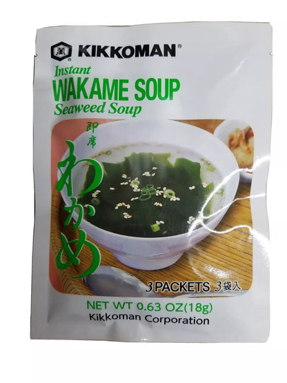 Kikkoman Instant Wakame Soup Seaweed Soup -  万字 海带芽汤 0.63 oz (18g)