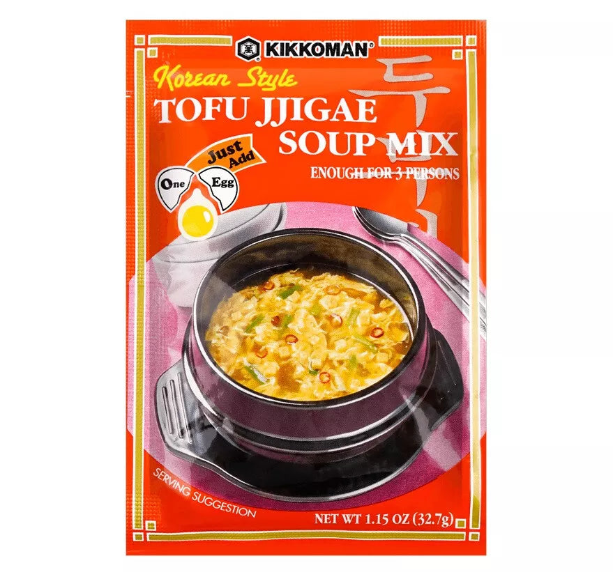 KIKKOMAN Korean Style Instant TOFU JJIGAE Soup Mix 1.15 oz (32.7g) - 日本万字 韩式豆腐汤料