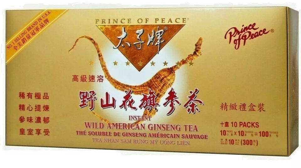 Prince of Peace® Instant WILD AMERICAN GINSENG TEA (100 Sachets x 3g) - 太子牌野山花旗參茶