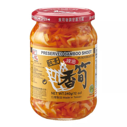 台湾状元 辣油香笋 - Master Sauce Preserved Hot Spicy Bamboo Shoot in Soybean Oil 340g