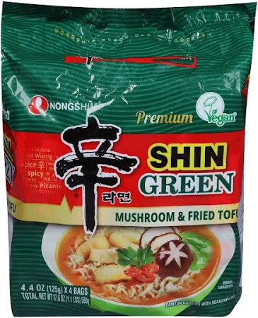 Nongshim Shin Ramen Green 4pk - NONGSHIM 农心 辛拉面 4 包装（绿色装）