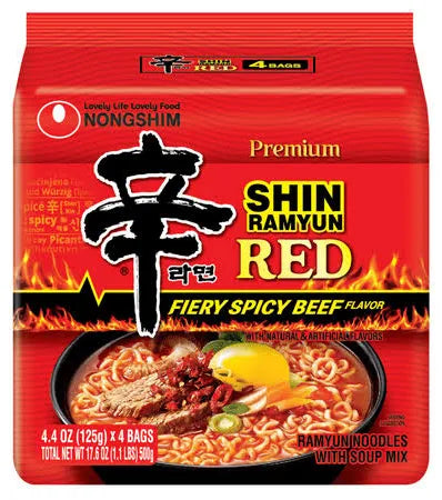 Nongshim Shin Ramen Red 4pk - NONGSHIM 農心辛拉麵4 包裝（紅色裝）