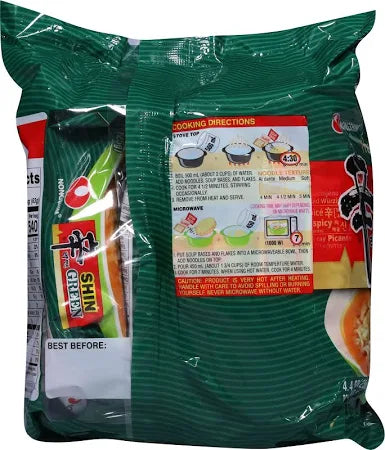 Nongshim Shin Ramen Green 4pk - NONGSHIM 农心 辛拉面 4 包装（绿色装）