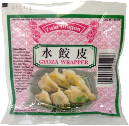 双龙水饺皮 - Twin Dragon Gyoza Dumpling Wrappers 12oz