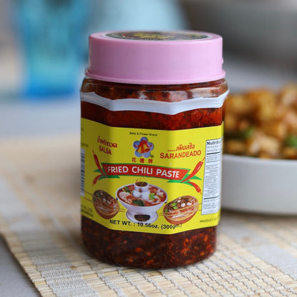 Bells & Flower Fried Chili Paste - 泰国花钟牌辣椒酱 10.56oz/300g